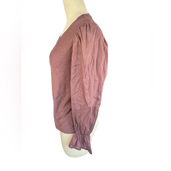 Nation Puff sleeve blouse size small brown - Picture 4 of 6